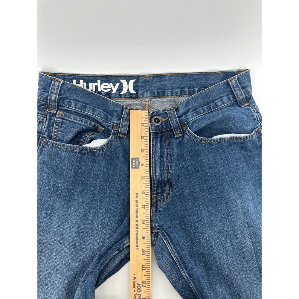 Hurley Jeans Mens 30 Blue Denim Straight Leg 5-Pocket Everyday Comfort - Picture 8 of 10